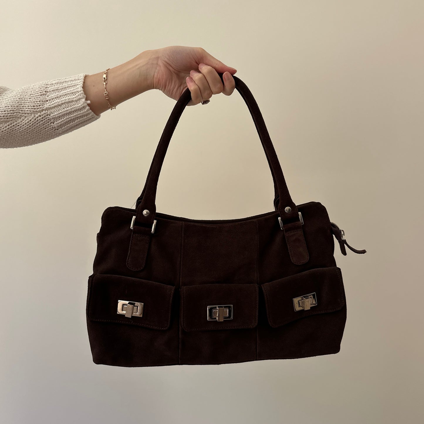 Vintage brown suede bag