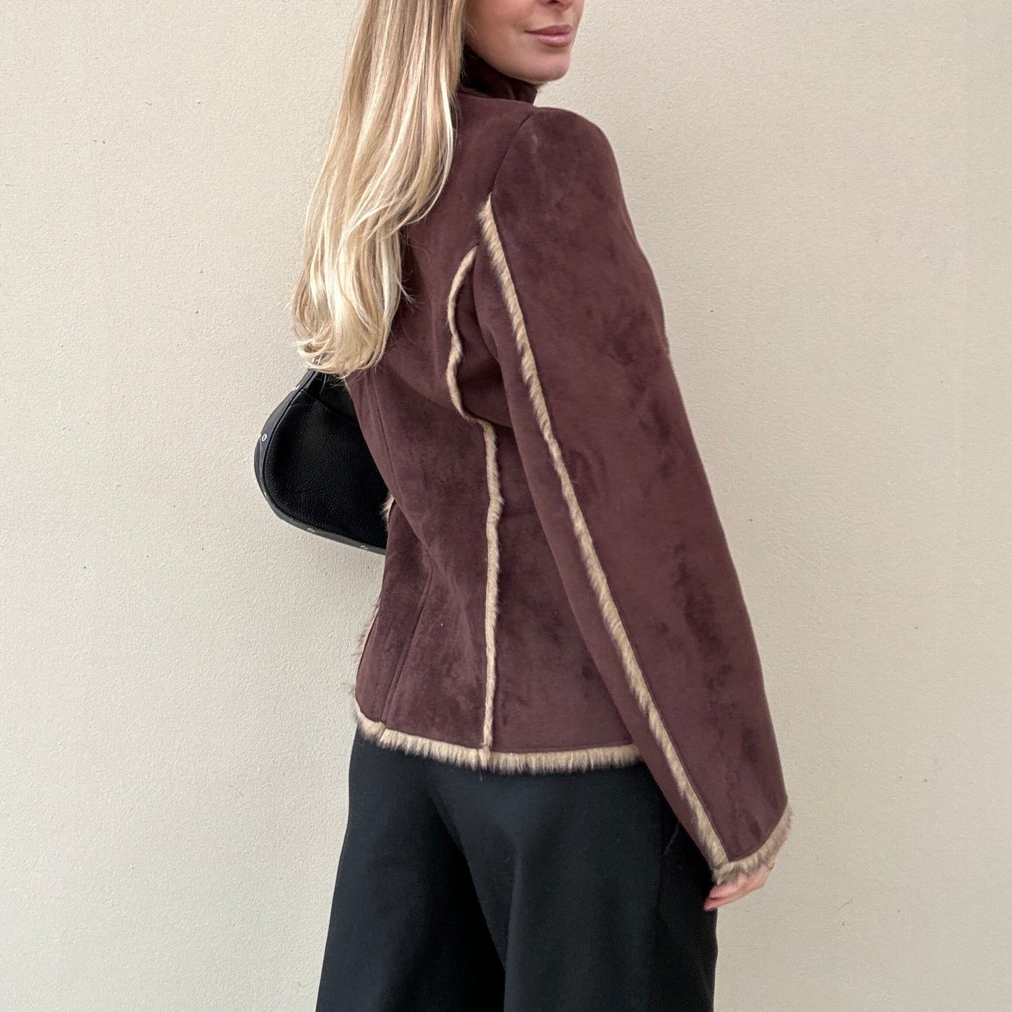 Faux suede brown jacket