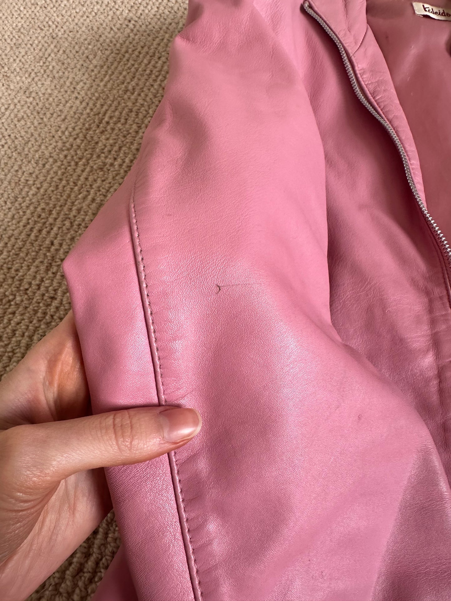 Vintage pink leather jacket