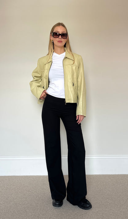 Vintage Cream leather Jacket