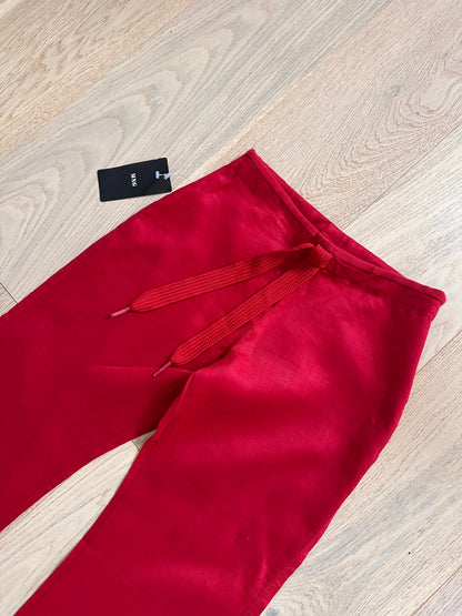 SALE vintage red linen trousers