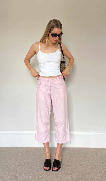Vintage pink cargo capris