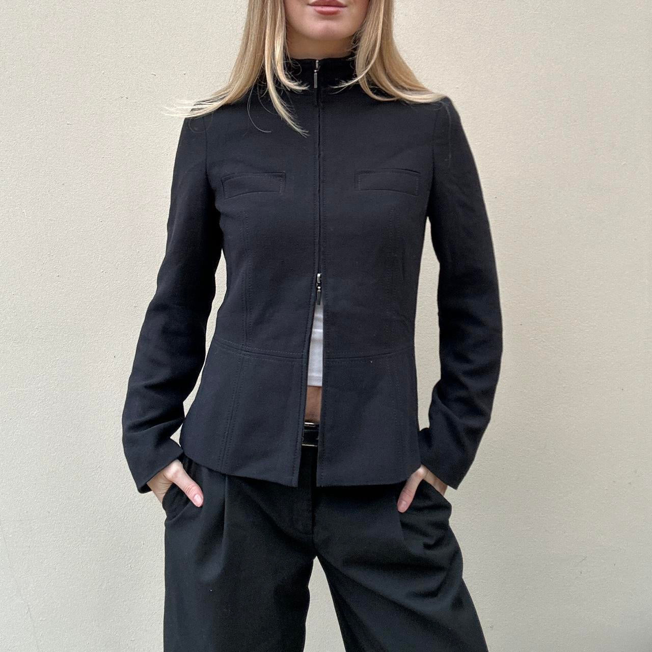 Vintage black double zipper jacket