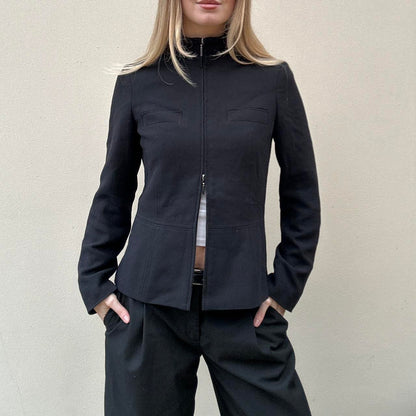 Vintage black double zipper jacket