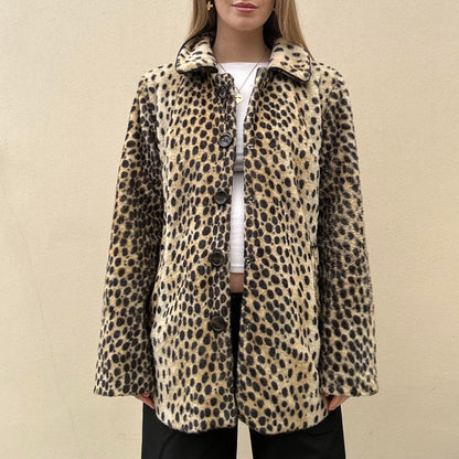 Vintage 00s leopard coat