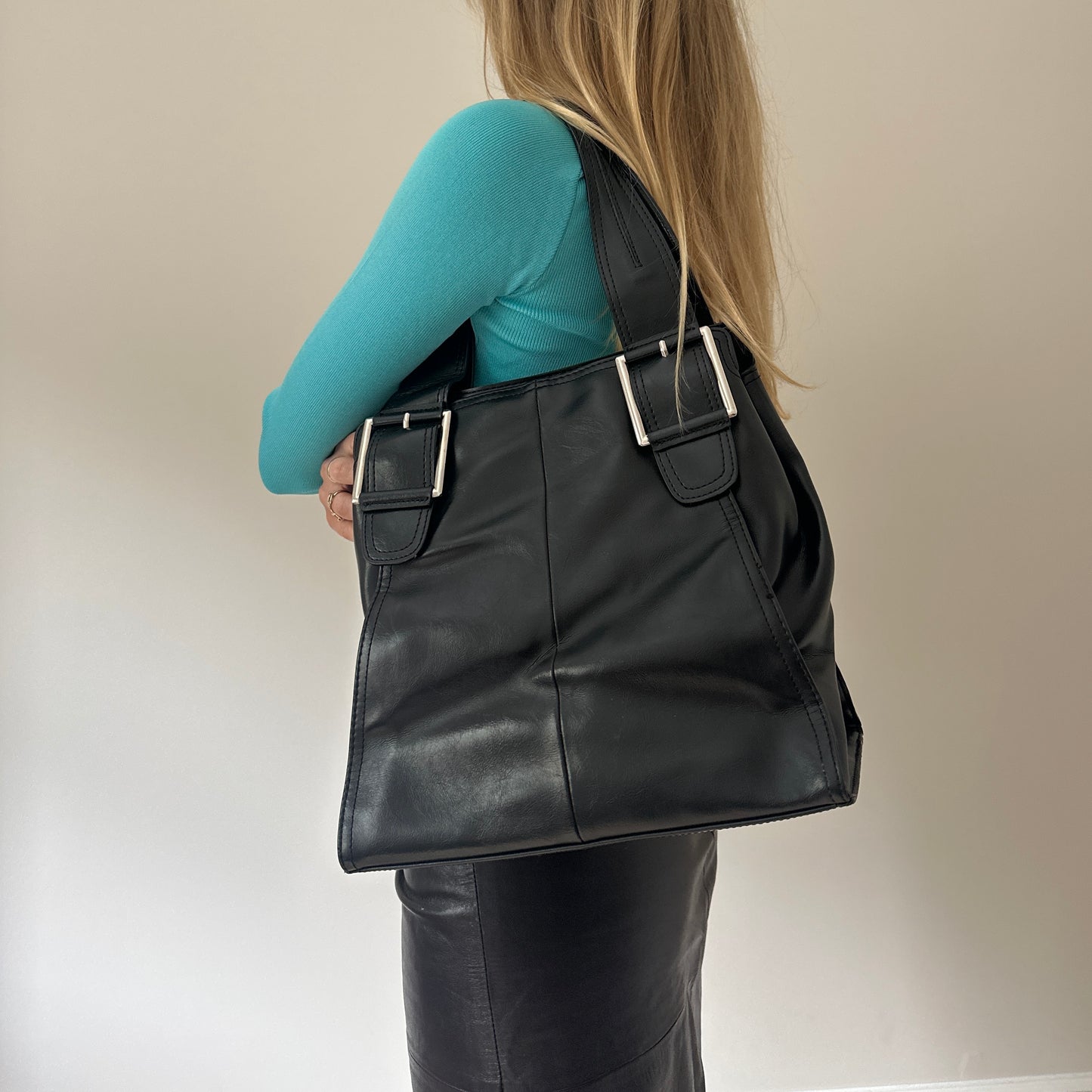 Vintage black buckle bag