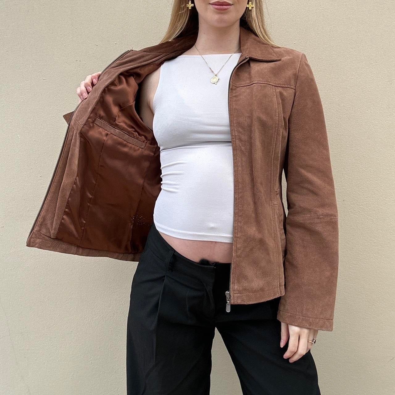 Vintage suede zip jacket