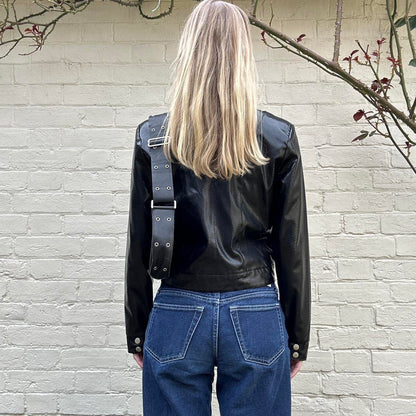 Vintage faux leather biker jacket