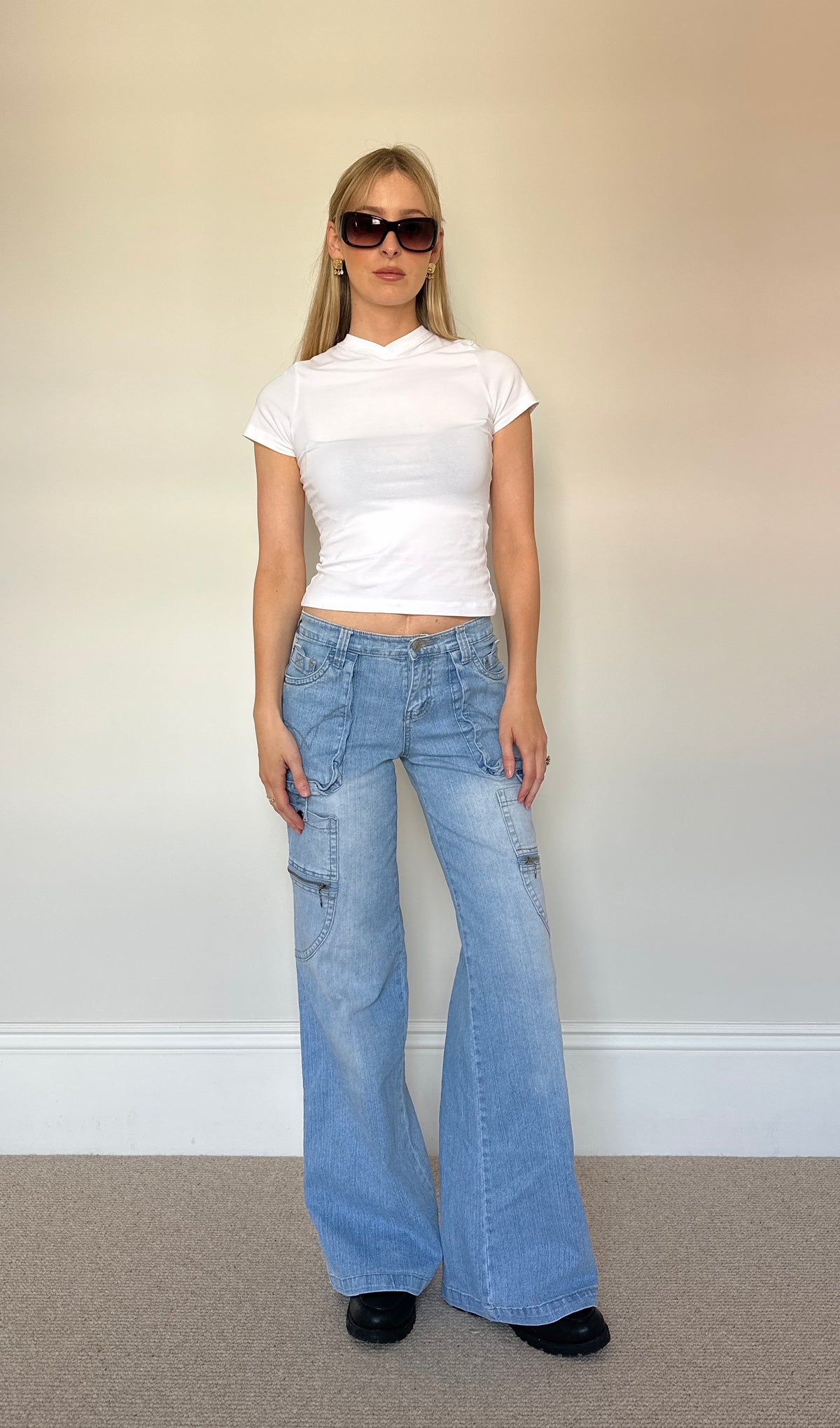 Vintage cargo light wash jeans