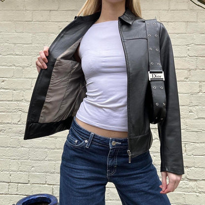 Vintage leather trucker style