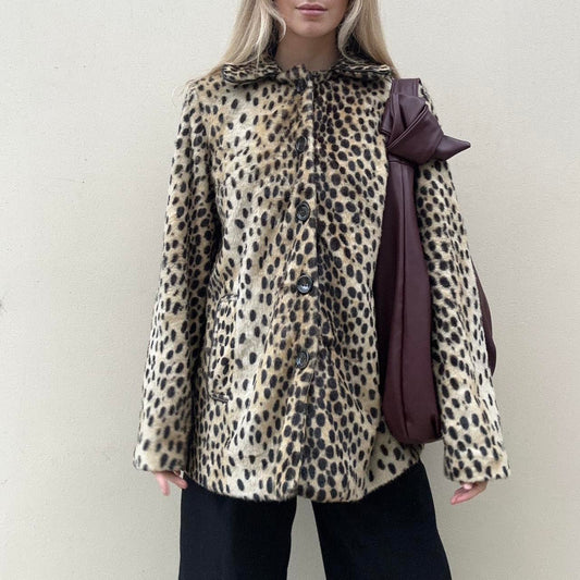 Faux leopard jacket