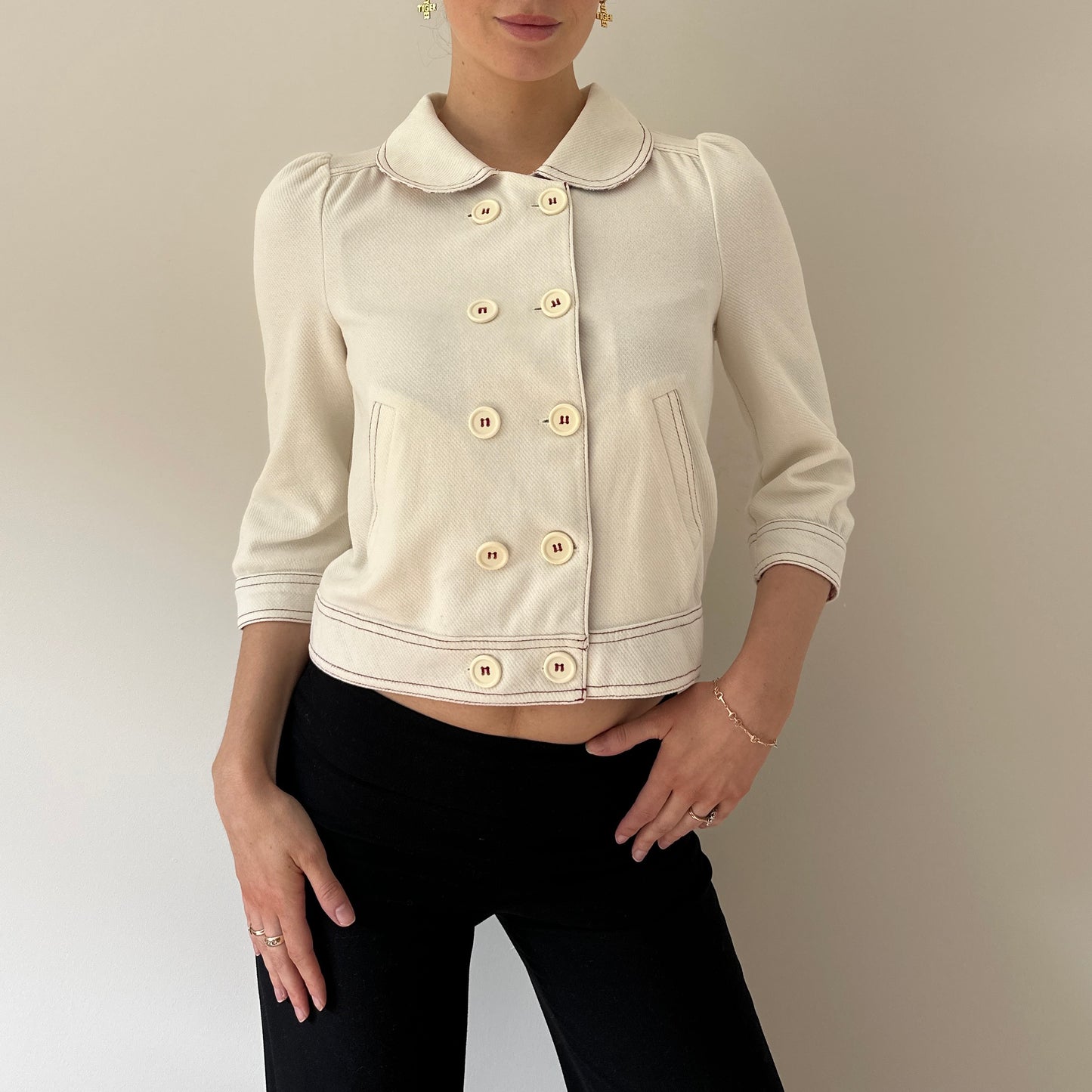 Vintage cropped double breasted jacket