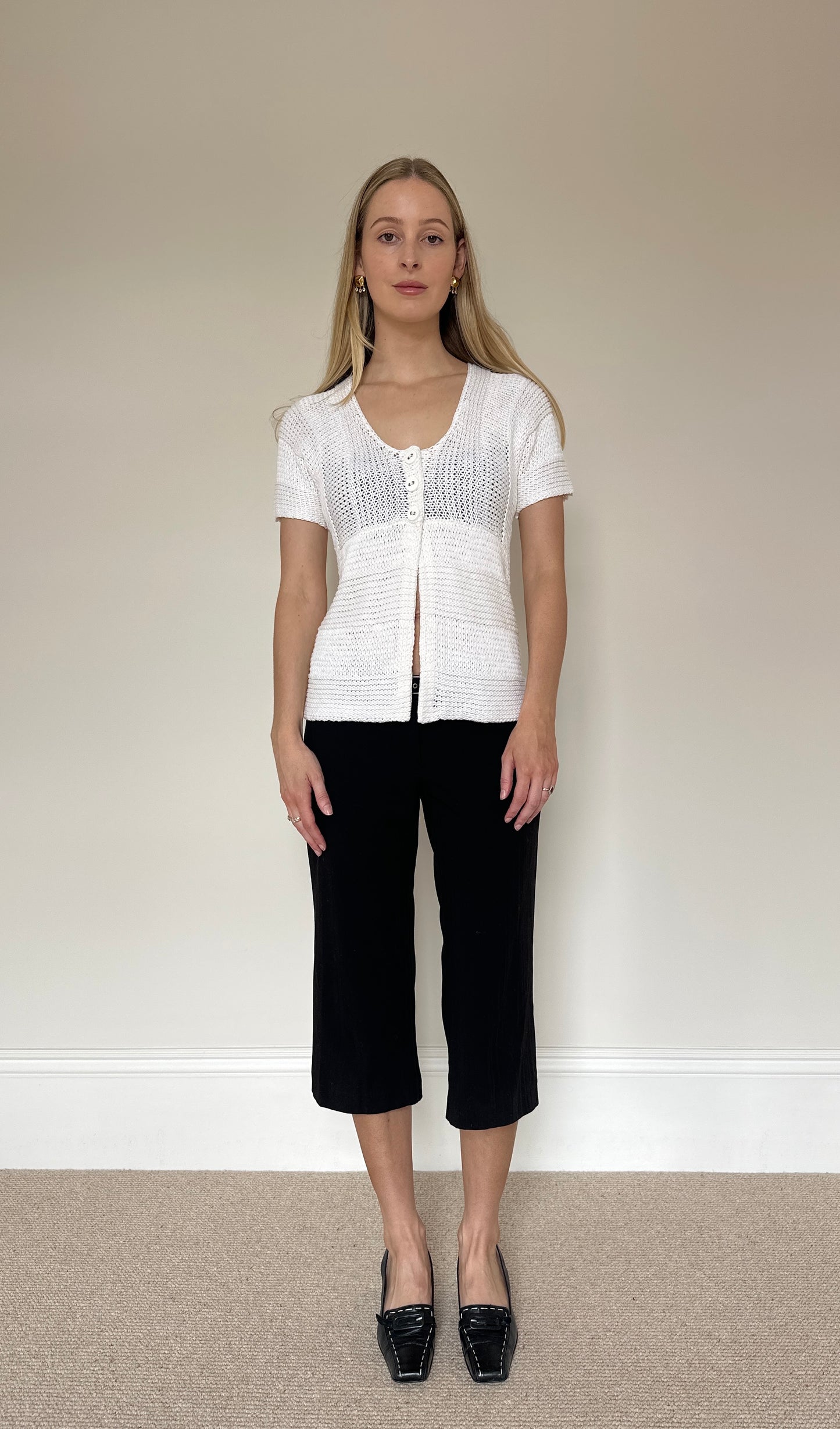 Off-white Knit Baby-Doll Top