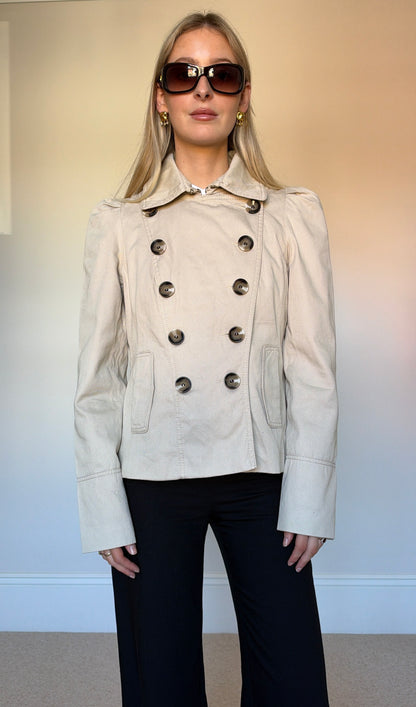 Vintage cream double breasted jacket