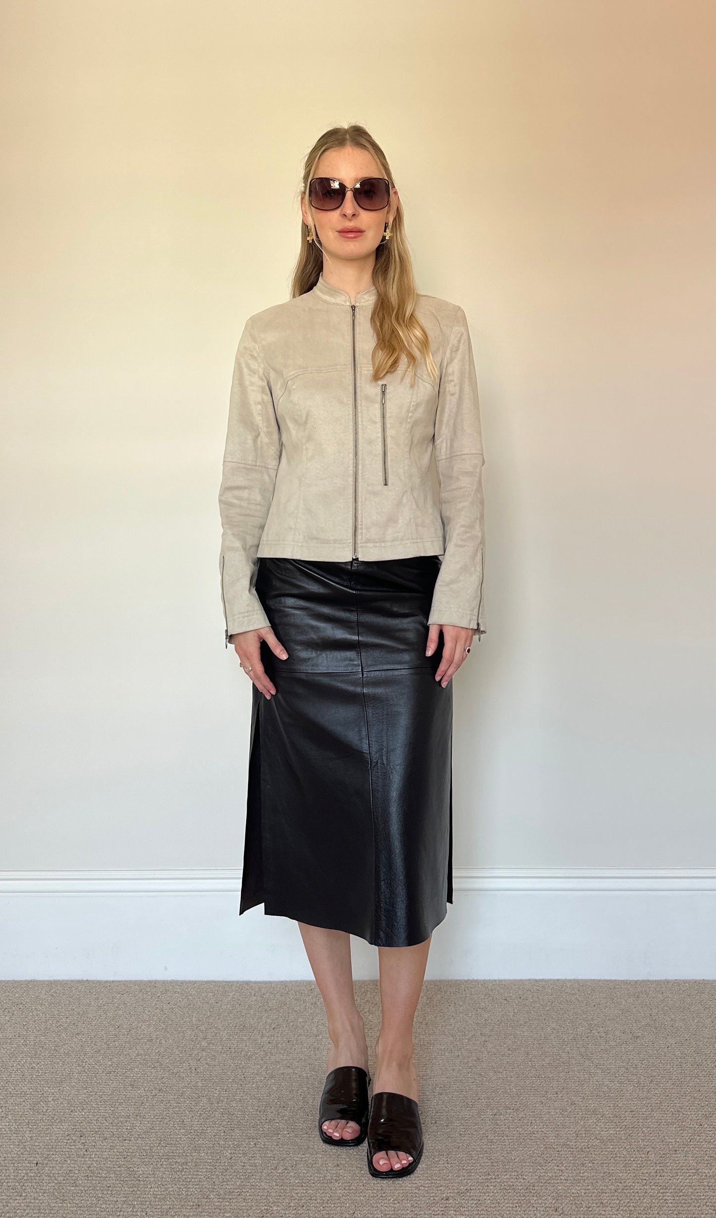 Vintage Faux suede biker jacket