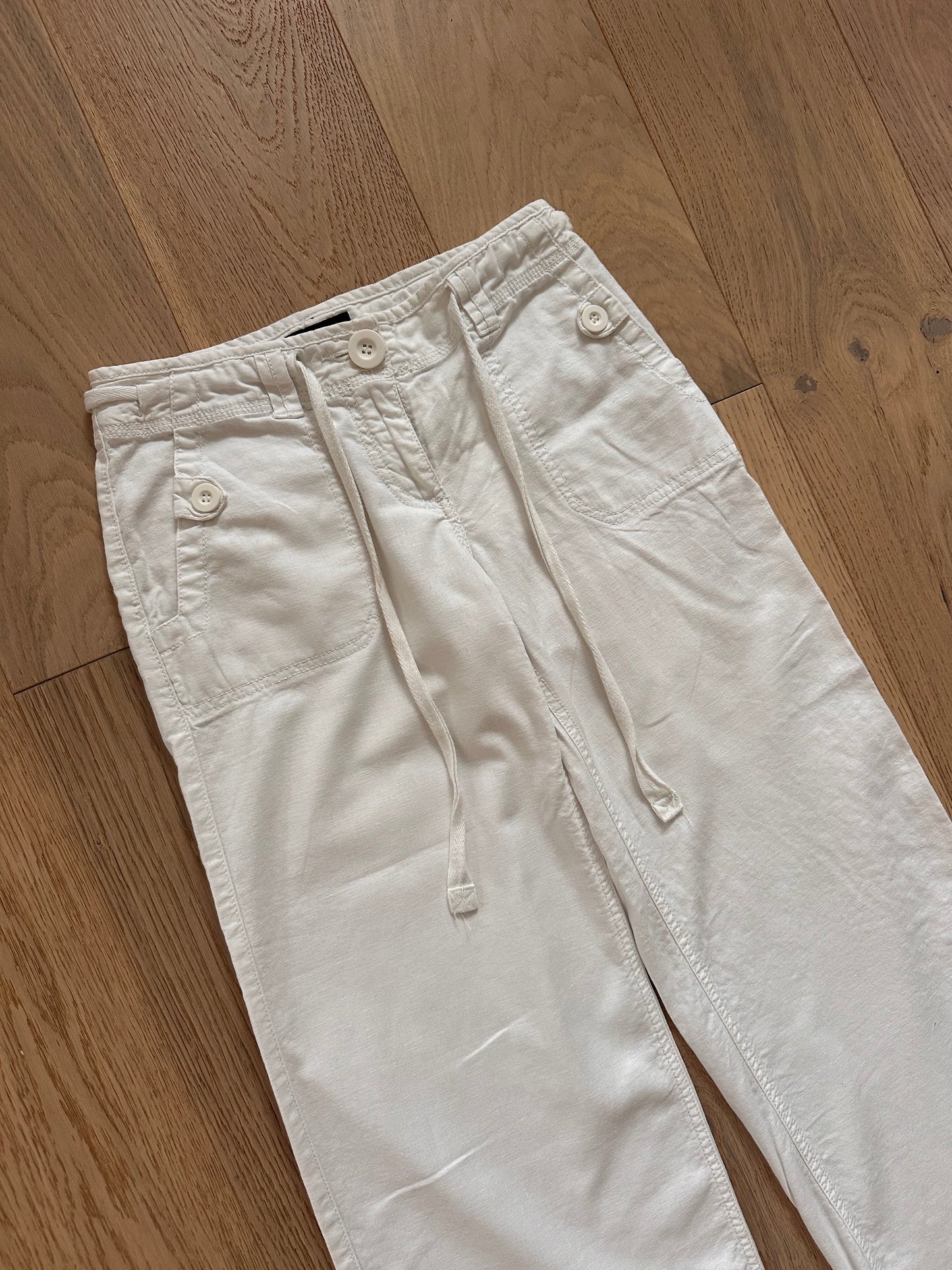 SALE white linen trousers