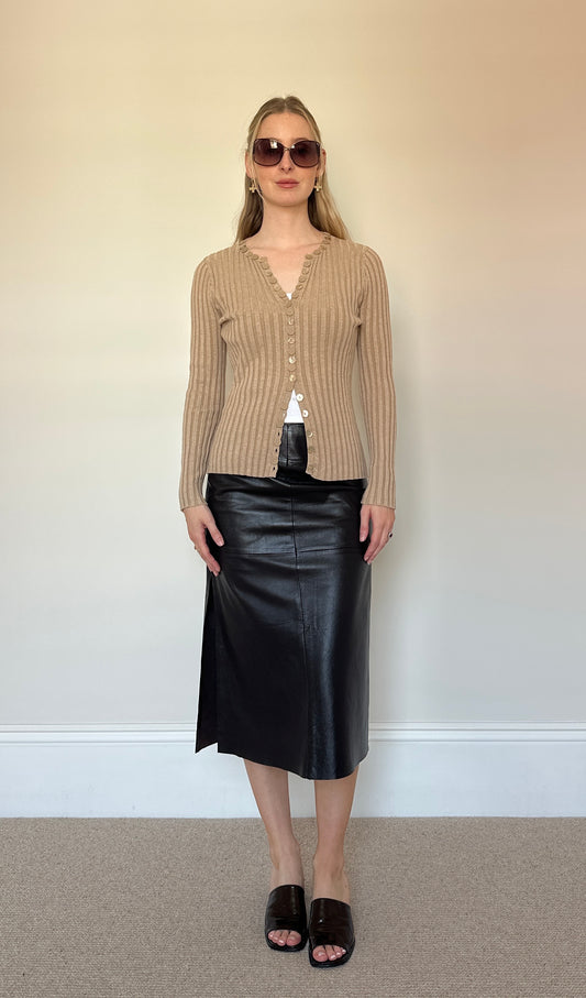 vintage knit mother of pearl top