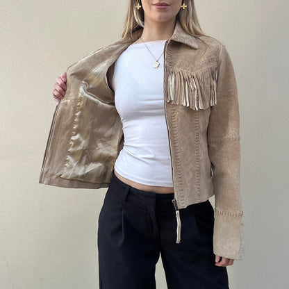 Vintage 00s suede tassel jacket