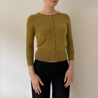 Vintage chartreuse Hobbs cardigan