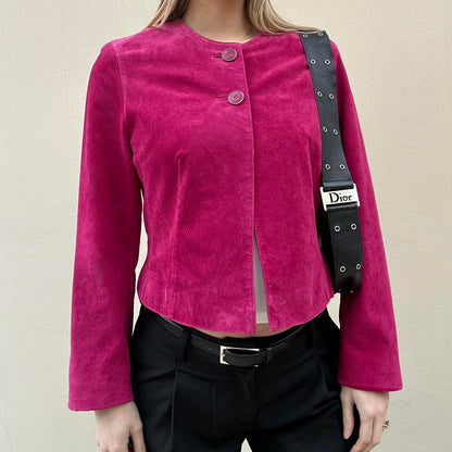 Vintage raspberry suede jacket