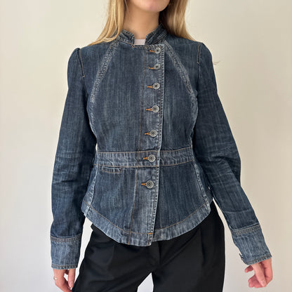 Vintage denim asymmetrical jacket