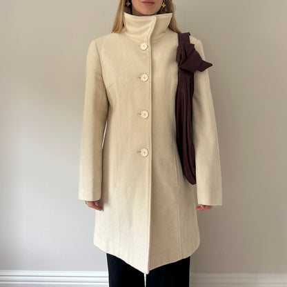 Vintage cream funnel neck jacket