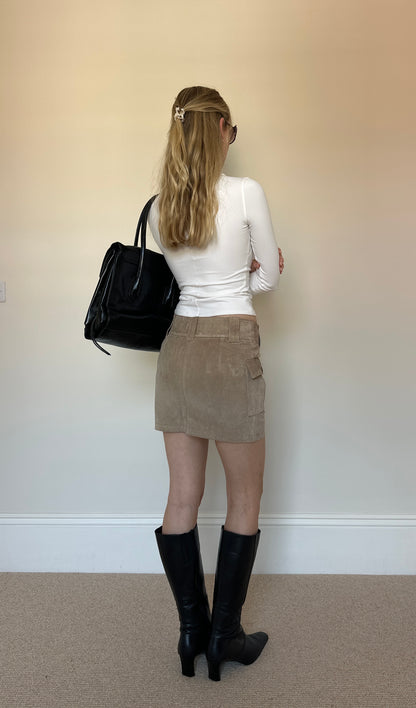Vintage leather square toe boots