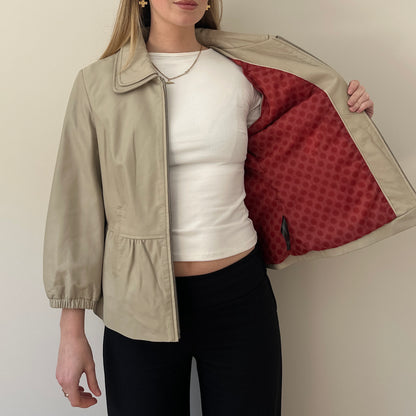 Vintage mushroom leather jacket