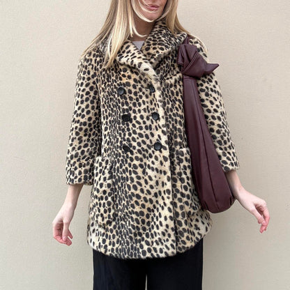 Faux leopard coat