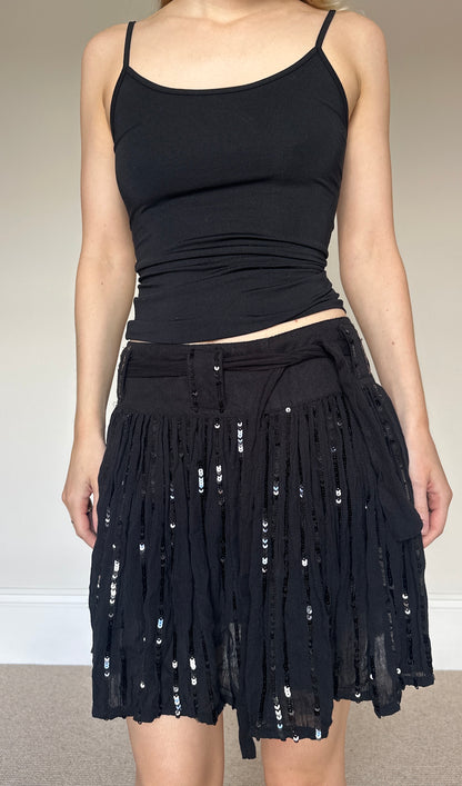 Vintage sequin tie skirt