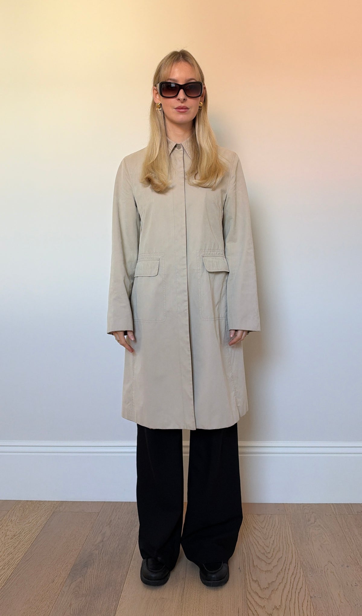 Vintage cream trench coat