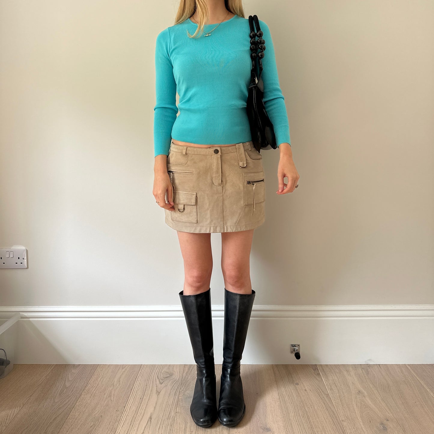 Vintage suede mini skirt