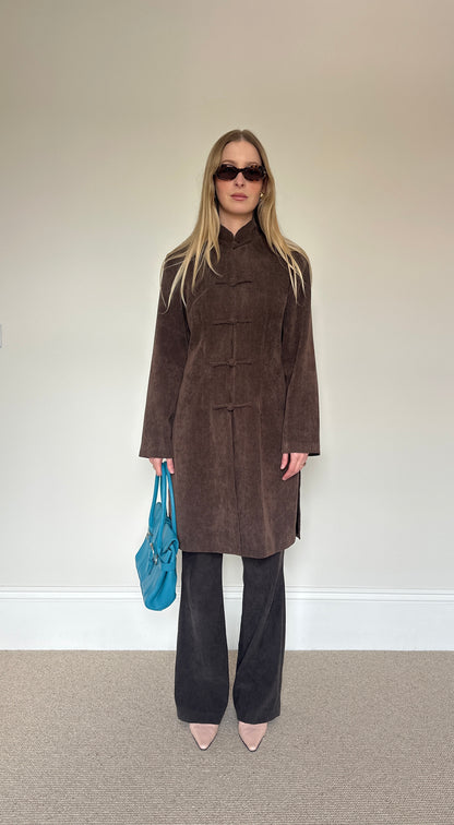 Vintage brown frog clasp jacket