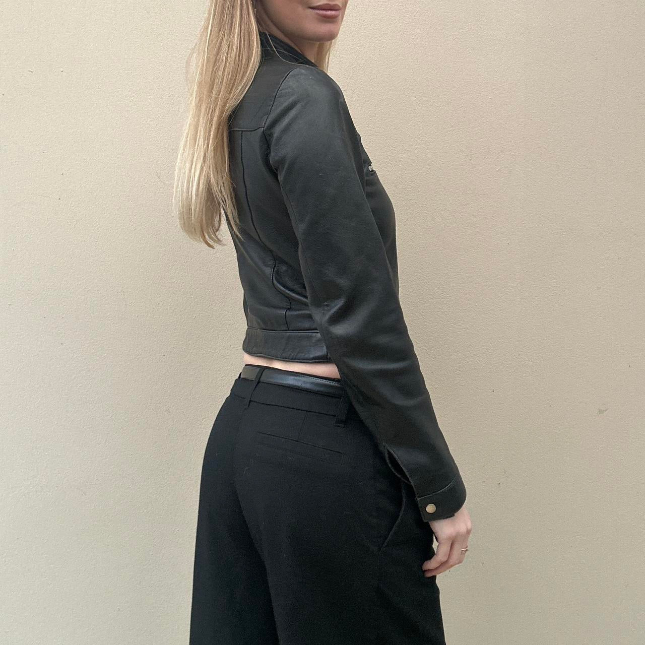Vintage leather biker jacket