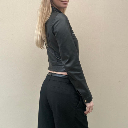 Vintage leather biker jacket