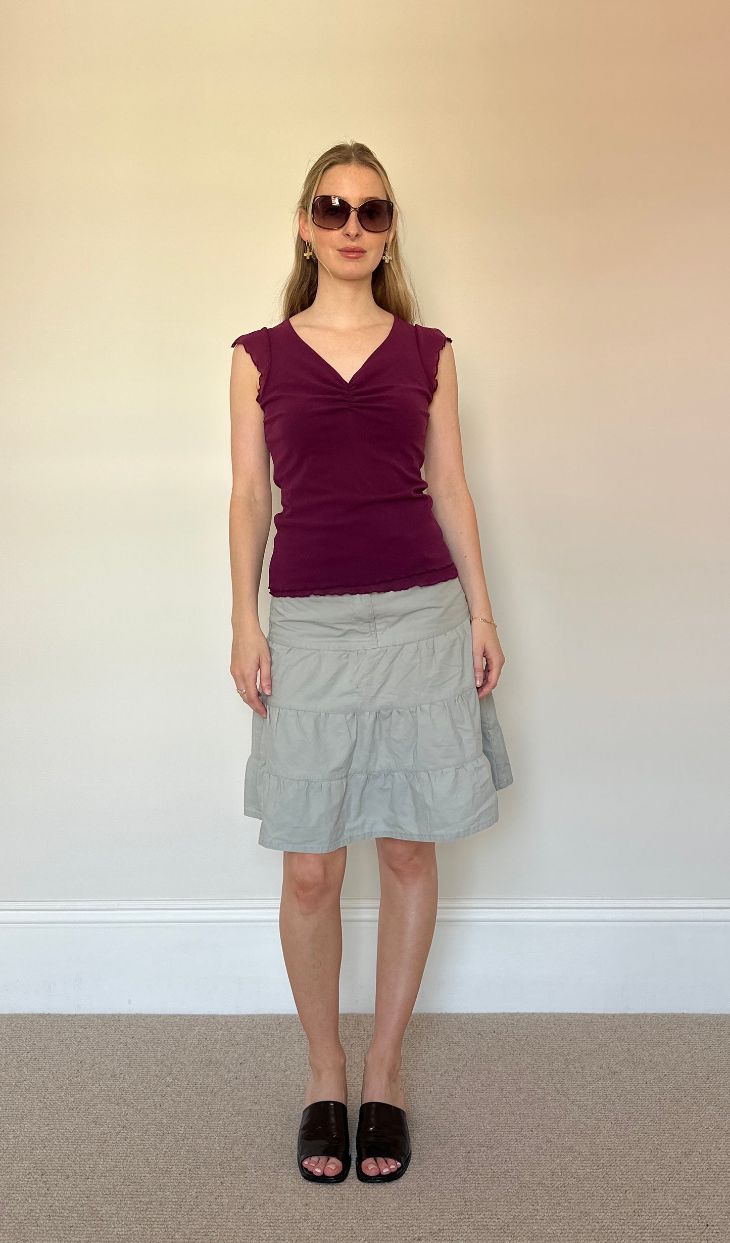 Vintage Purple Mesh Top