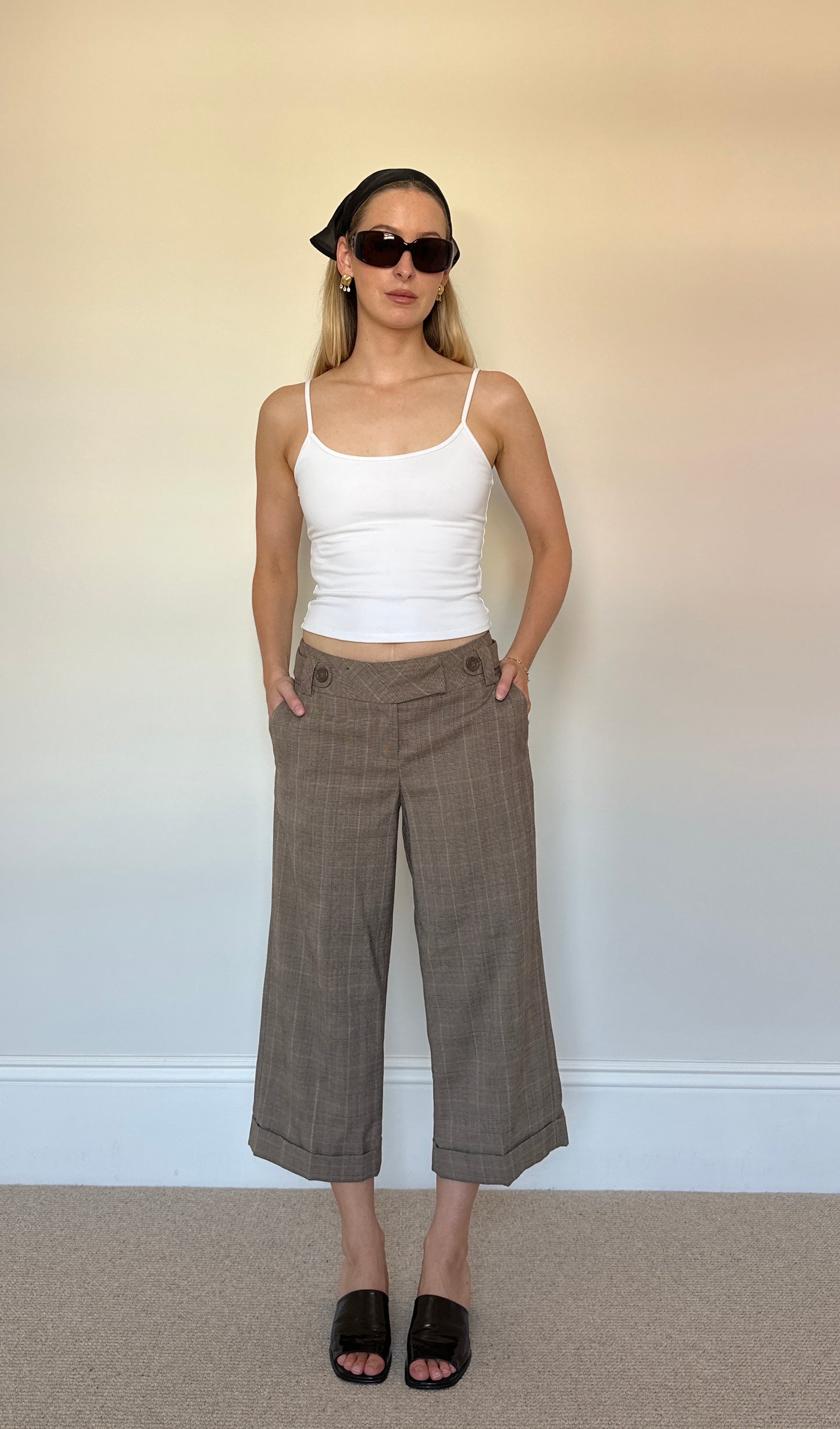 Vintage tartan suit capris