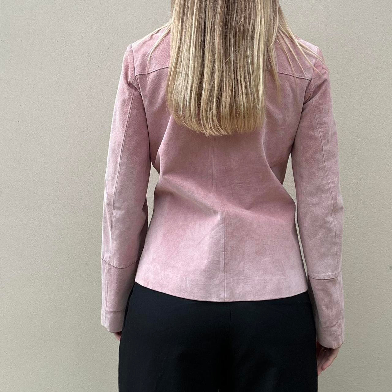 Vintage 90s pink suede jacket