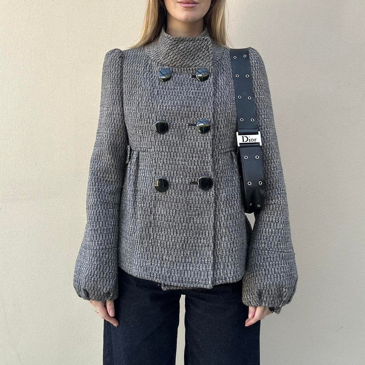 Vintage 00s tweed pea coat
