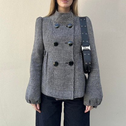 Vintage 00s tweed pea coat