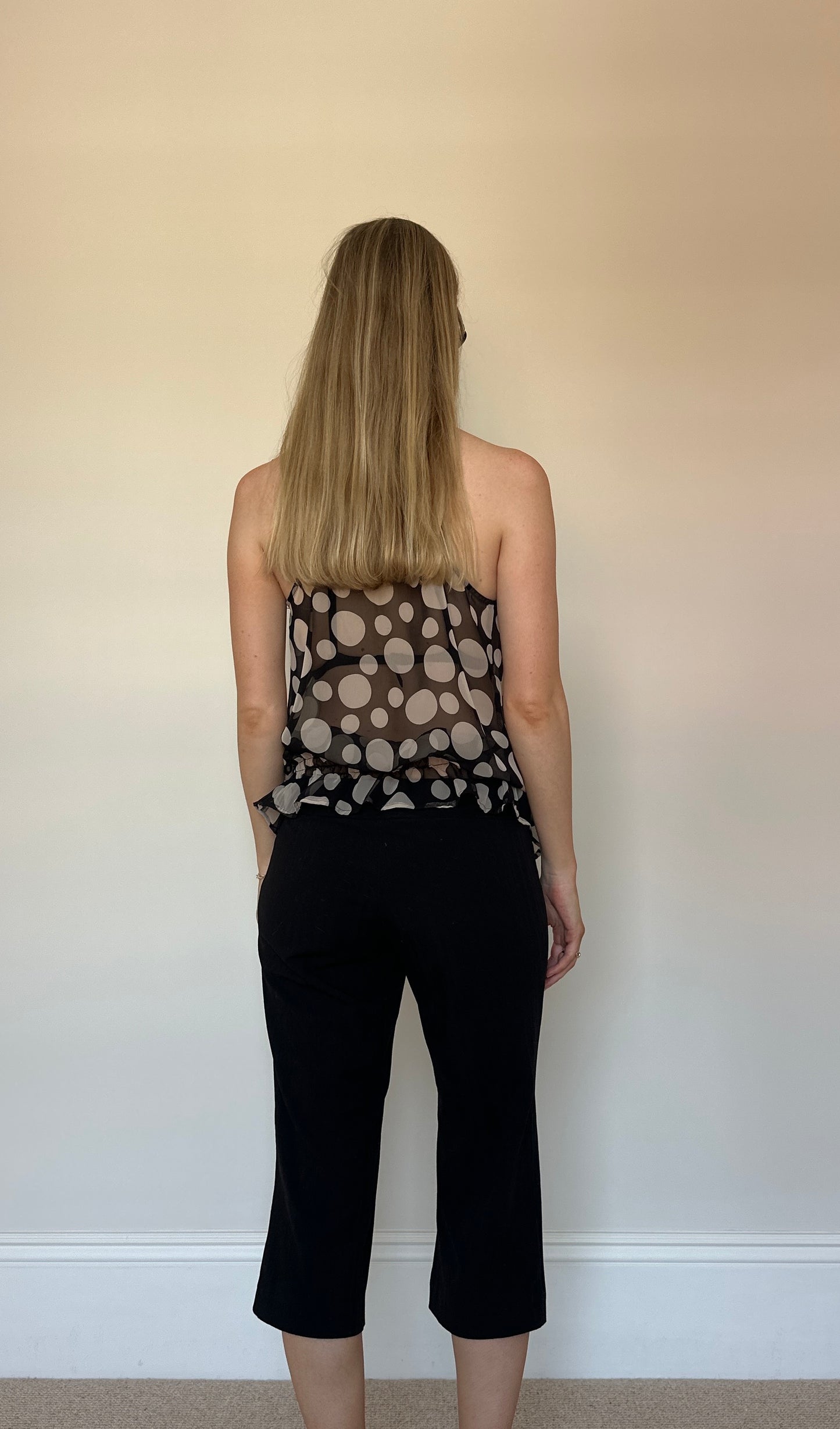 sheer polka dot halter top