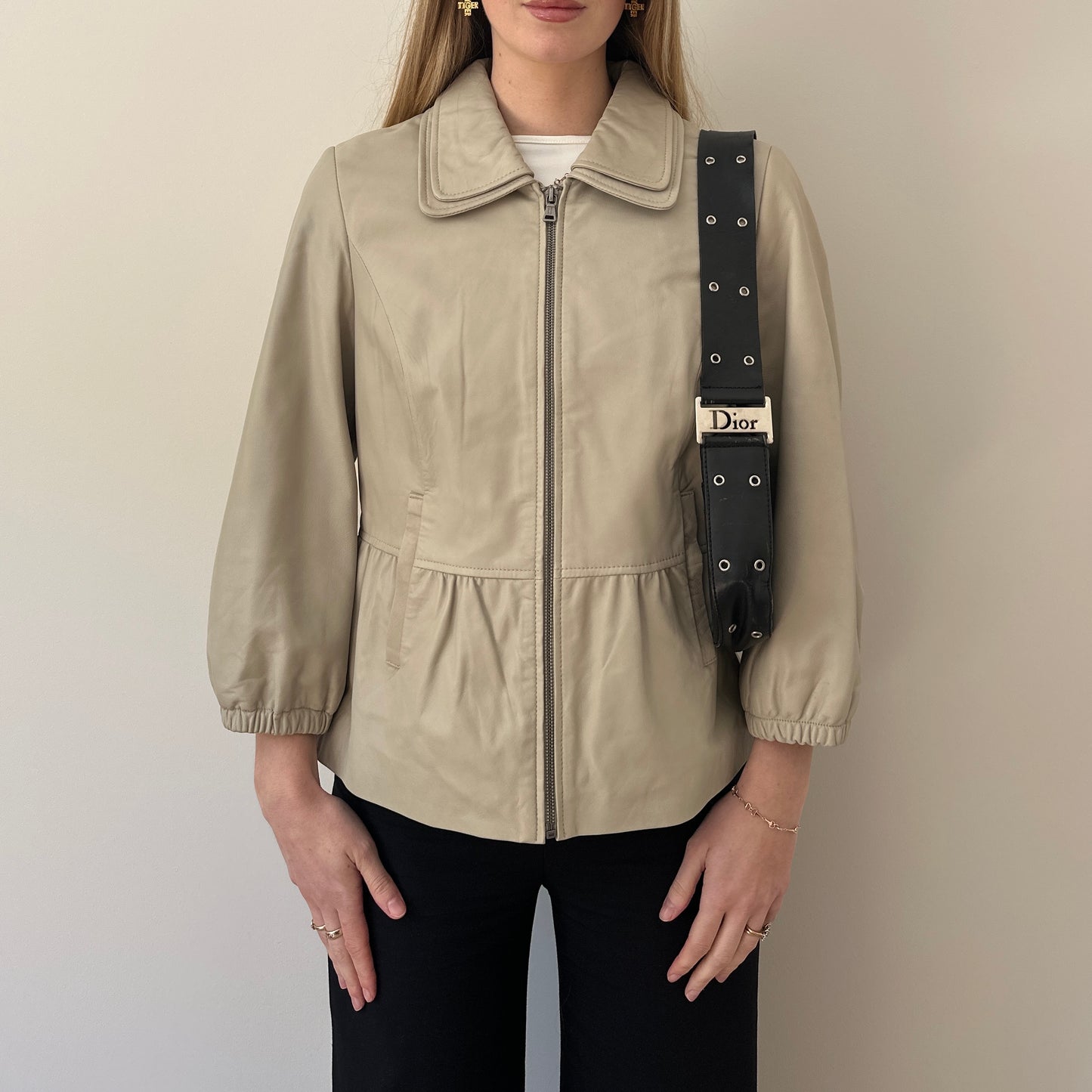 Vintage mushroom leather jacket
