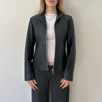 Vintage black leather jacket