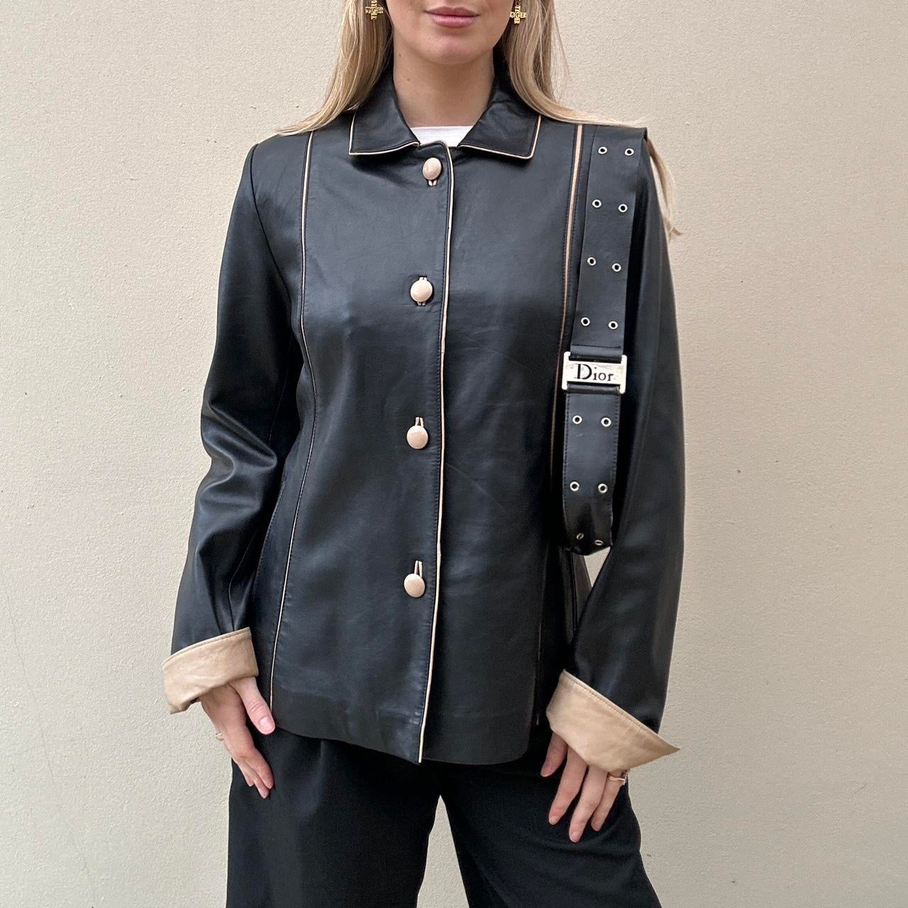 Vintage 90s black leather jacket