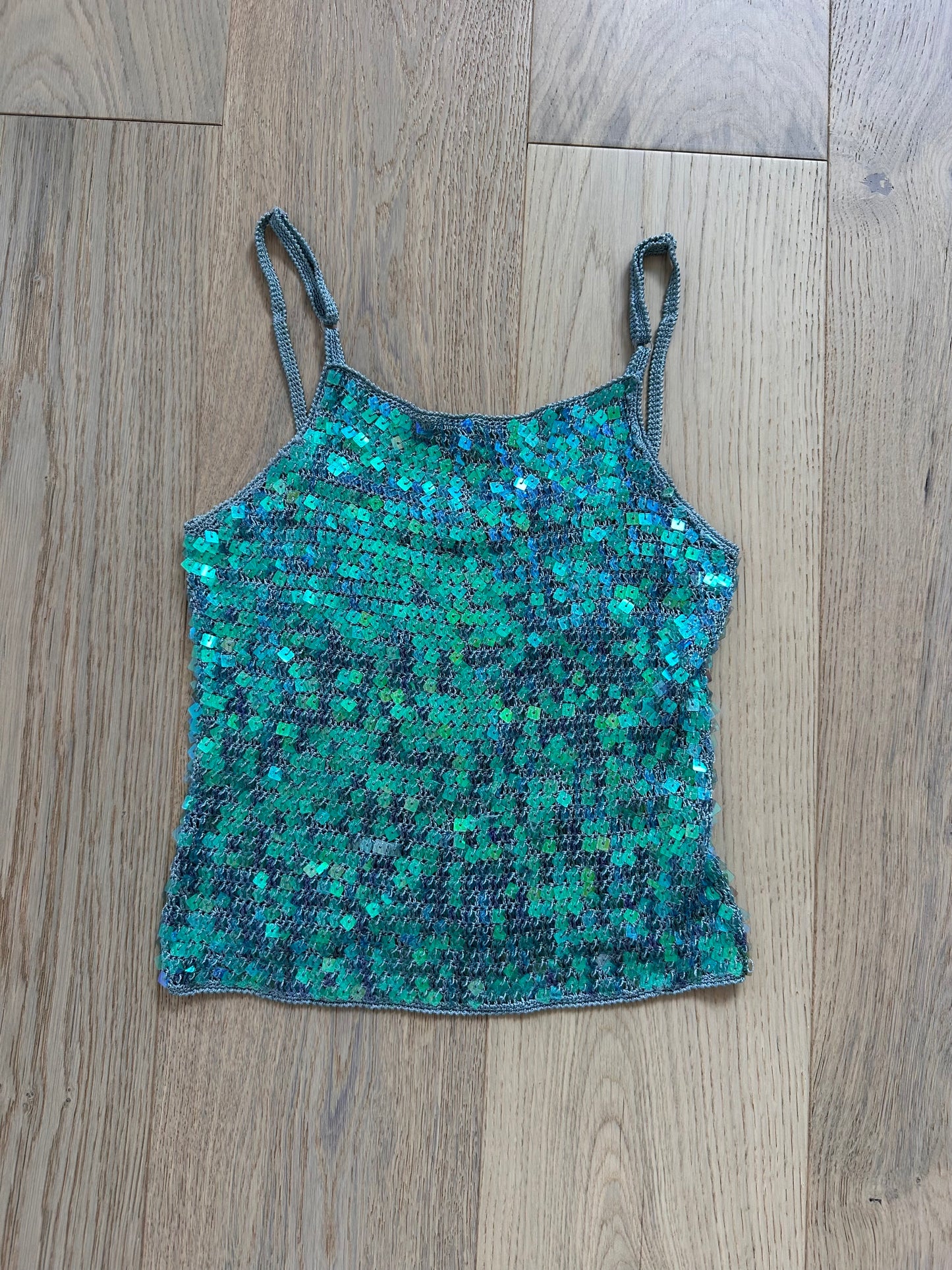 SALE Vintage sequin turquoise top