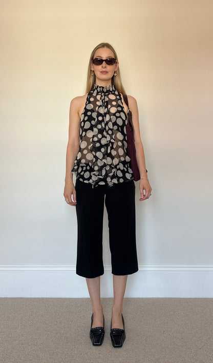 sheer polka dot halter top