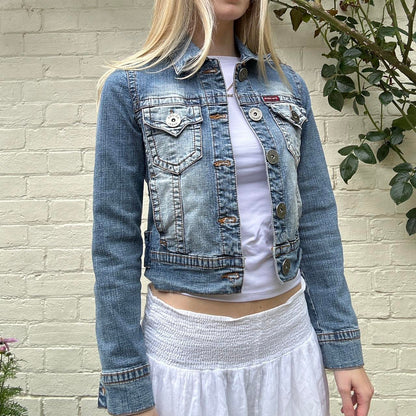 Vintage 00s denim cropped jacket