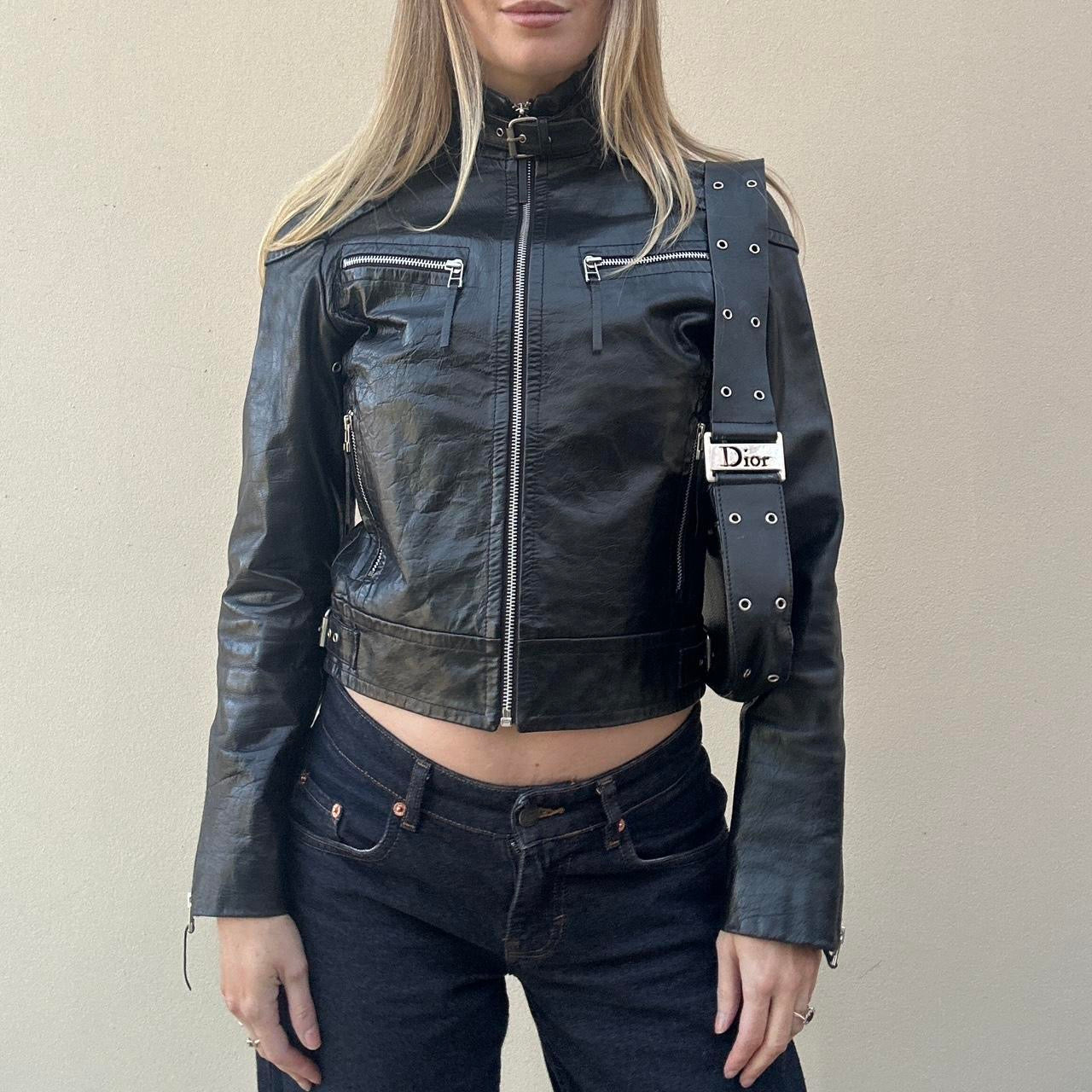 Vintage 00s leather biker jacket