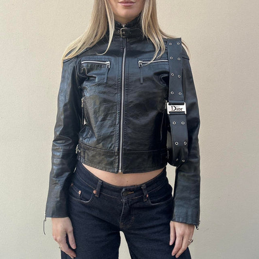 Vintage 00s leather biker jacket