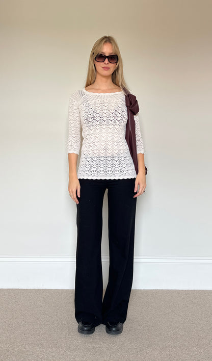 Vintage pointelle Knit Jumper